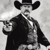 Wyatt Earp Black and White Diamond Painting