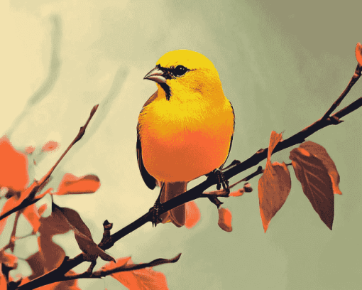 Yellow Finches Bird Diamond Painting