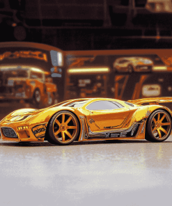 Yellow Hot Wheels Cars Diamond Painting