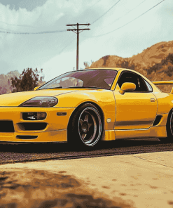 Yellow JDM Car Style Diamond Painting