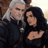 Yennefer and Geralt in The Witcher Diamond Painting