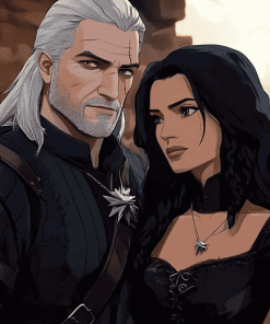 Yennefer and Geralt in The Witcher Diamond Painting