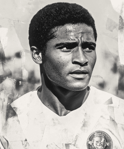 Young Eusebio Black White Diamond Painting