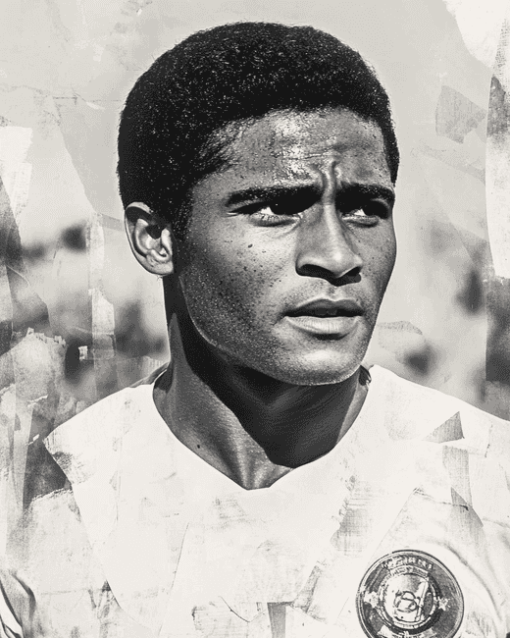 Young Eusebio Black White Diamond Painting